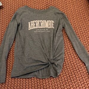 Abercrombie Kids Gray Long Sleeve Tee with Front Knot